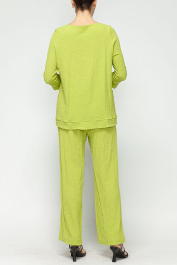 Lime Sweep Band One Button Top